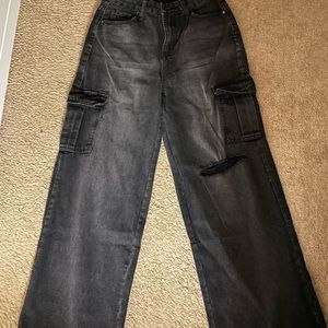 fashion nova cargo skater jeans black size 3